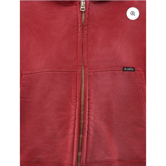 Retail Price $514.80 NEW Woman's KAMIYA KMY-ROSE DISTRESSED ZIP HOODIE XL Red - Picture 3 of 3